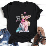 Mother's Love T-shirt Black Short Sleeve Vogue - Easy Pickins Store