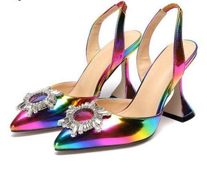 Multicolor High Heels Rhinestone Pumps - Easy Pickins Store