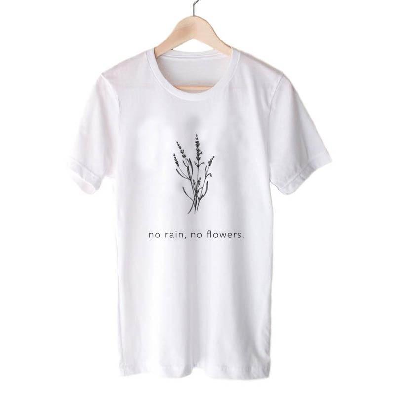 No Rain No Flowers T-shirt Garden Farm White Soft - Easy Pickins Store
