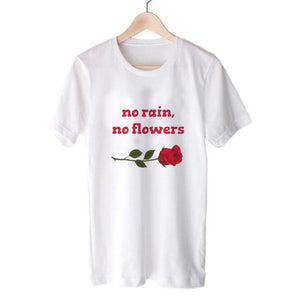 No Rain No Flowers T-shirt Garden Farm White Soft - Easy Pickins Store