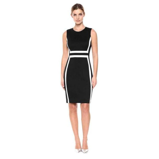 O neck Contrast Color Stitching Pencil Dress - Easy Pickins Store