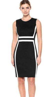 O neck Contrast Color Stitching Pencil Dress - Easy Pickins Store