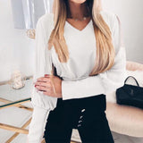 O Neck Elegant Back Metal Buttons Long Sleeve Blouse - Easy Pickins Store