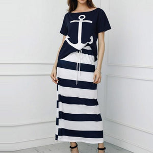 Off Shoulder Top and Skirt Dress Batwing Sleeve - Easy Pickins Store
