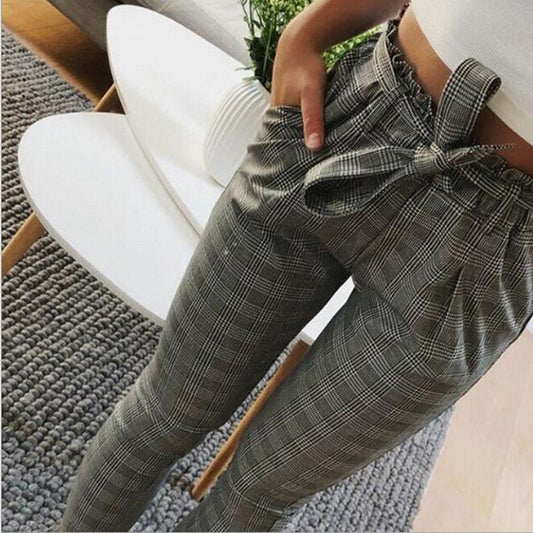 OL Pants High Waist Bow Tie Pocket Pencil - Easy Pickins Store