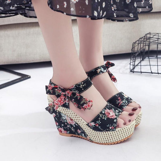 Open Toe Fish Head Platform High Heels Wedge Sandals - Easy Pickins Store
