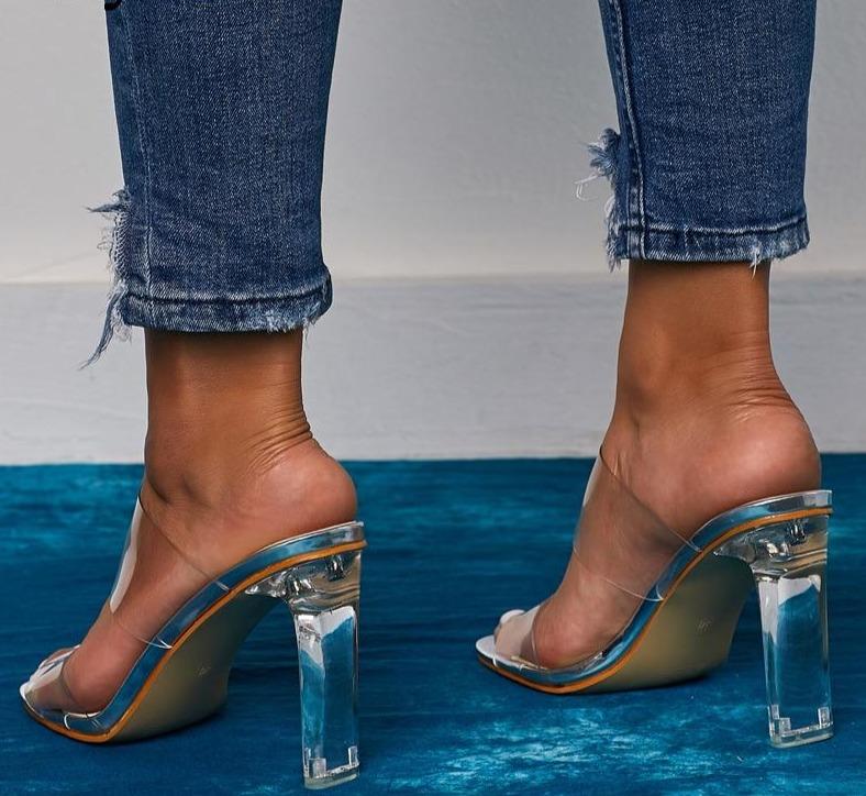 Open Toes High Heels Crystal Slippers - Easy Pickins Store