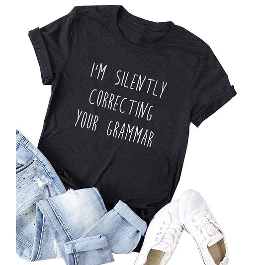 Oversized T Shirt Print O Neck Short Sleeve - Easy Pickins Store