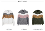Patchwork Plush Jacket Long Sleeve Thicken Teddy Pocket Outerwear - Easy Pickins Store