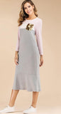 Patchwork Sequin Pocket Loose Long Dress - Easy Pickins Store