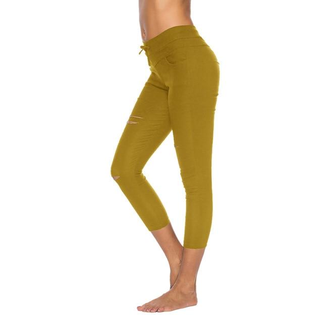 Pencil Lace Up Waist Multi Pockets Cargo Slim Fit Pants - Easy Pickins Store