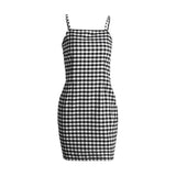 Plaid Sleeveless Backless High Waist Slim Fit Dress - Easy Pickins Store