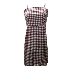Plaid Sleeveless Backless High Waist Slim Fit Dress - Easy Pickins Store