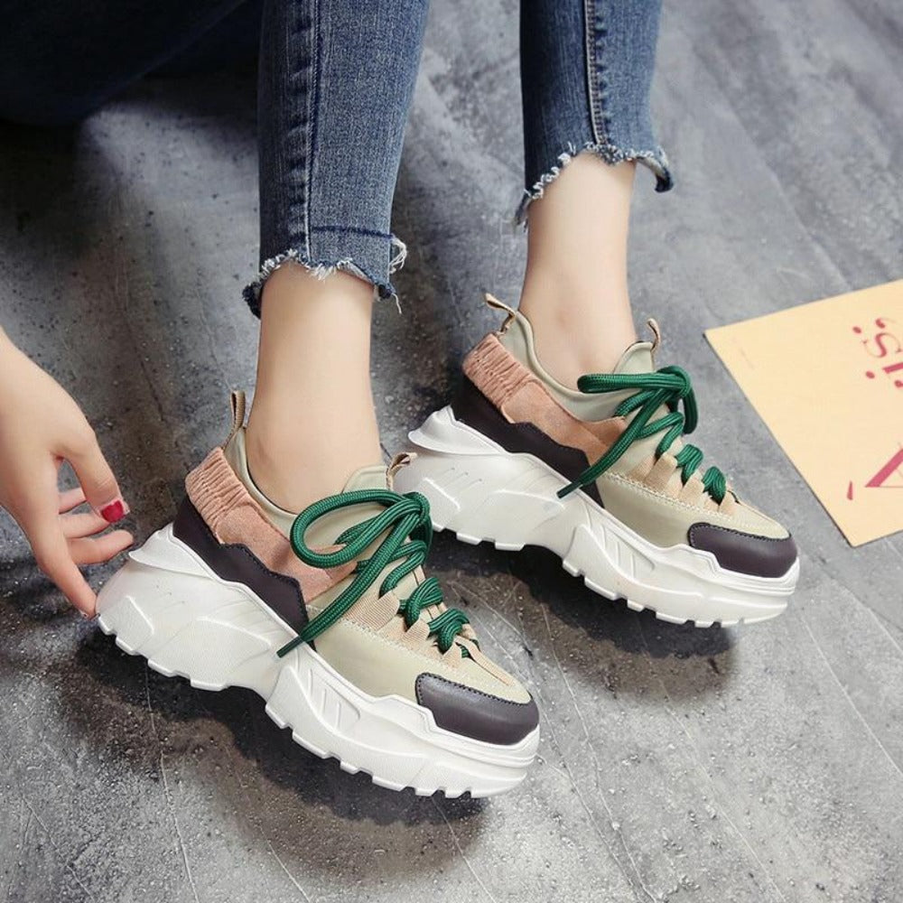Platform Running Sneakers Stylish Thick Sole Height Increasing 3" - Easy Pickins Store