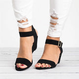 Platform Sandals Wedges High Heesl Buckle Strap Roman - Easy Pickins Store