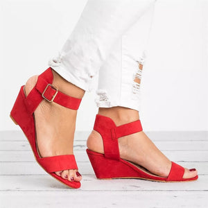Platform Sandals Wedges High Heesl Buckle Strap Roman - Easy Pickins Store
