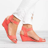 Platform Sandals Wedges High Heesl Buckle Strap Roman - Easy Pickins Store