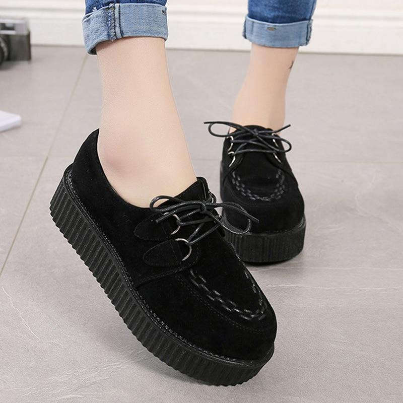 Platform Suede Lace Up Creepers - Easy Pickins Store
