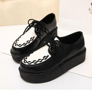Platform Suede Lace Up Creepers Plus Sizes - Easy Pickins Store
