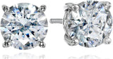 Platinum Gold Plated Sterling Silver Round-Cut Stud Earrings Swarovski Zirconia - Easy Pickins Store