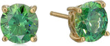 Platinum Gold Plated Sterling Silver Round-Cut Stud Earrings Swarovski Zirconia - Easy Pickins Store