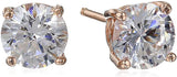 Platinum Gold Plated Sterling Silver Round-Cut Stud Earrings Swarovski Zirconia - Easy Pickins Store