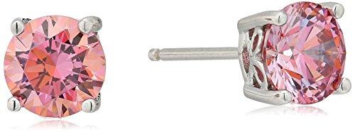 Platinum Gold Plated Sterling Silver Round-Cut Stud Earrings Swarovski Zirconia - Easy Pickins Store