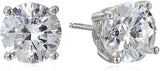 Platinum Gold Plated Sterling Silver Round-Cut Stud Earrings Swarovski Zirconia - Easy Pickins Store