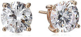 Platinum Gold Plated Sterling Silver Round-Cut Stud Earrings Swarovski Zirconia - Easy Pickins Store