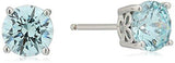 Platinum Gold Plated Sterling Silver Round-Cut Stud Earrings Swarovski Zirconia - Easy Pickins Store