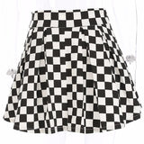 Pleated Checkerboard High Waist Short Skirt - Easy Pickins Store