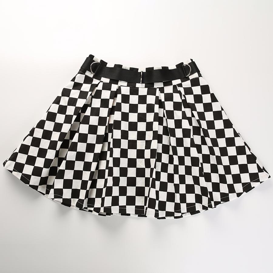 Pleated Checkerboard High Waist Short Skirt - Easy Pickins Store