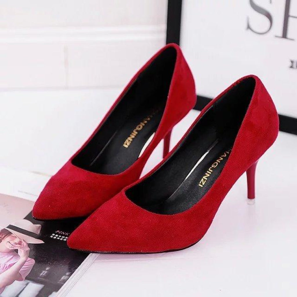 Pointed Toe Pumps Leather High Heels - Easy Pickins Store
