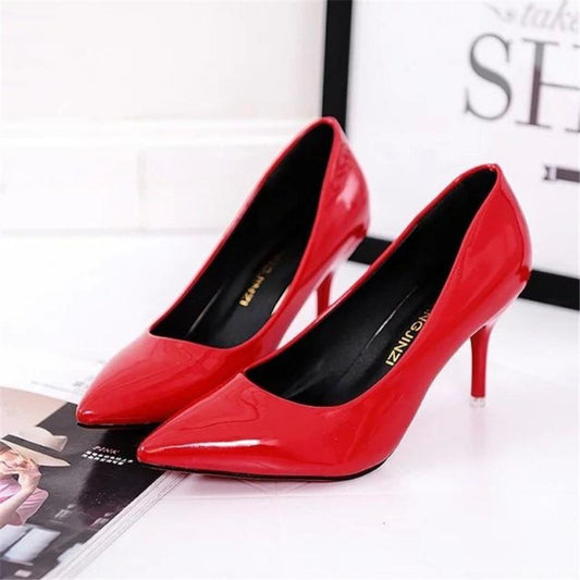 Pointed Toe Pumps Leather High Heels - Easy Pickins Store