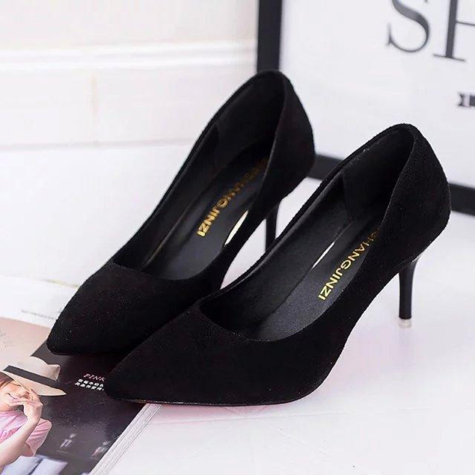 Pointed Toe Pumps Leather High Heels - Easy Pickins Store