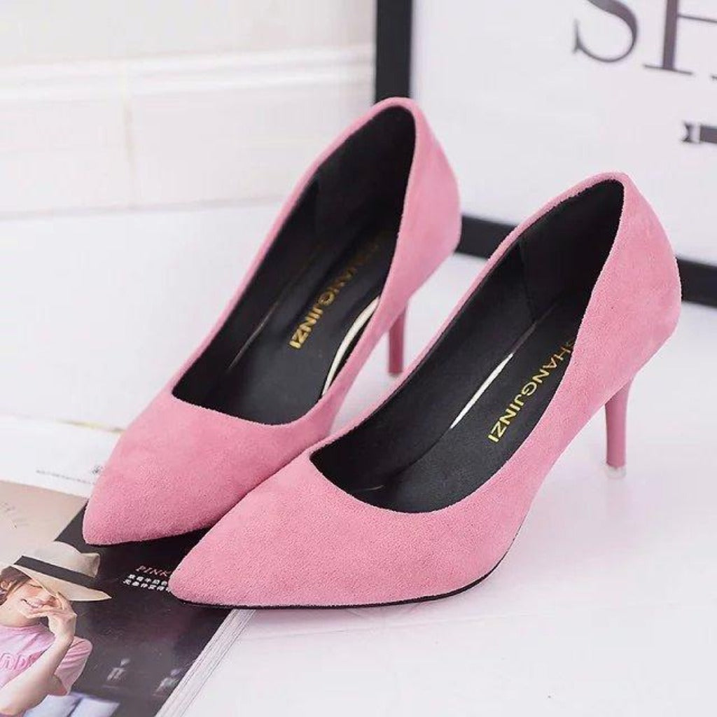 Pointed Toe Pumps Leather High Heels - Easy Pickins Store