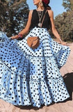 Polka Dot Maxi Skirt Layered High Waist Pleated - Easy Pickins Store