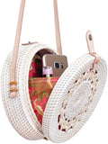 Premium Handmade Wicker Woven Purse Handbag Circle Boho - Easy Pickins Store