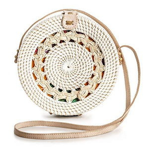 Premium Handmade Wicker Woven Purse Handbag Circle Boho - Easy Pickins Store