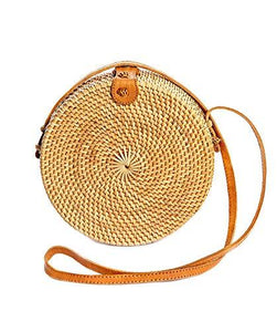 Premium Handmade Wicker Woven Purse Handbag Circle Boho - Easy Pickins Store