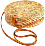 Premium Handmade Wicker Woven Purse Handbag Circle Boho - Easy Pickins Store