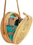 Premium Handmade Wicker Woven Purse Handbag Circle Boho - Easy Pickins Store