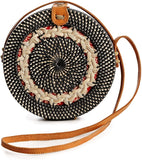 Premium Handmade Wicker Woven Purse Handbag Circle Boho - Easy Pickins Store