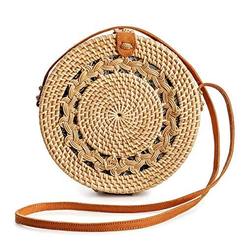 Premium Handmade Wicker Woven Purse Handbag Circle Boho - Easy Pickins Store