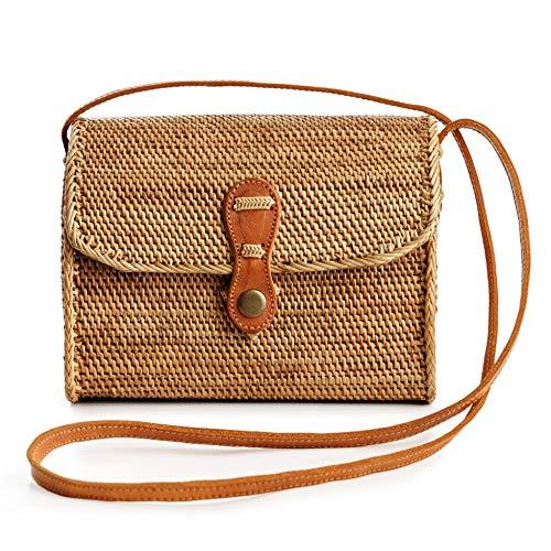 Premium Handmade Wicker Woven Purse Handbag Circle Boho Bag - Easy Pickins Store