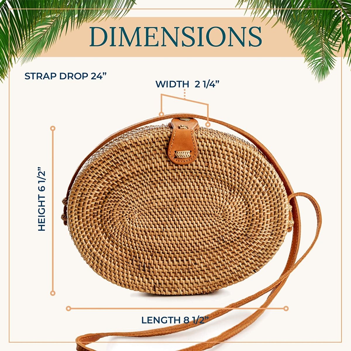 Premium Handmade Wicker Woven Purse Handbag Circle Boho Bag - Easy Pickins Store