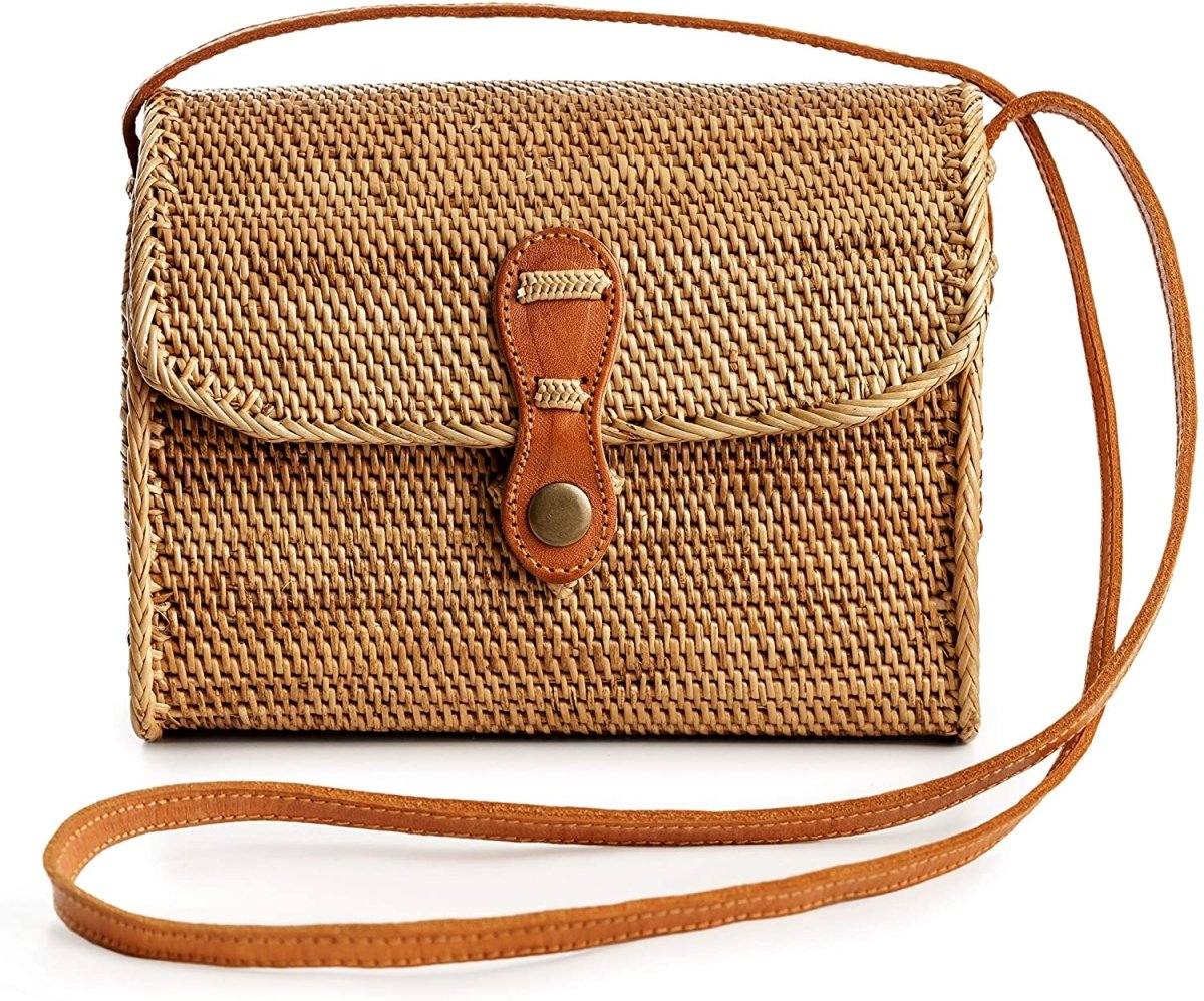 Premium Handmade Wicker Woven Purse Handbag Circle Boho Bag - Easy Pickins Store