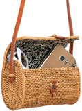 Premium Handmade Wicker Woven Purse Handbag Circle Boho Bag - Easy Pickins Store