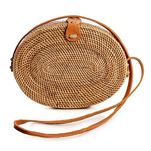 Premium Handmade Wicker Woven Purse Handbag Circle Boho Bag - Easy Pickins Store