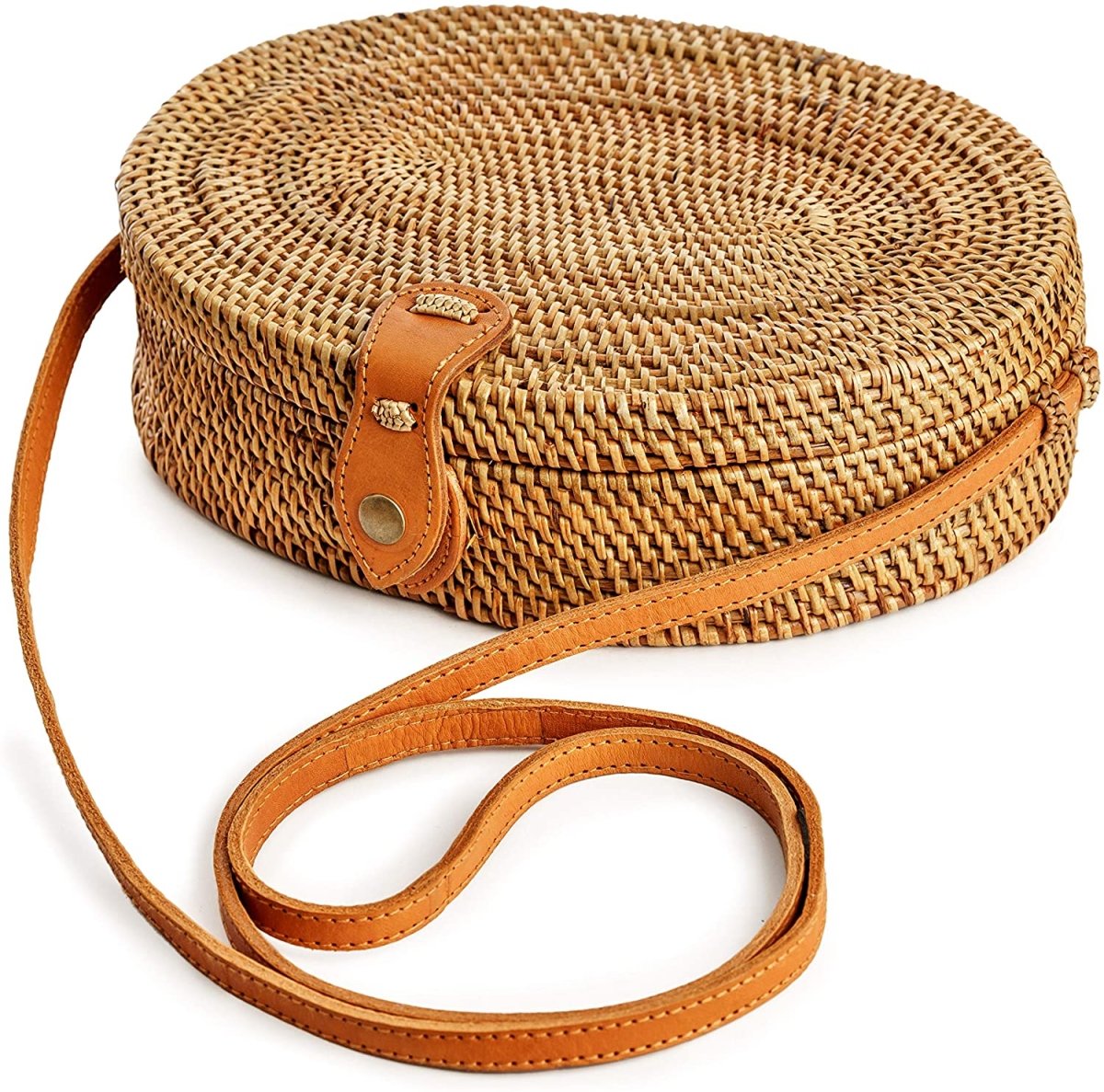 Premium Handmade Wicker Woven Purse Handbag Circle Boho Bag - Easy Pickins Store
